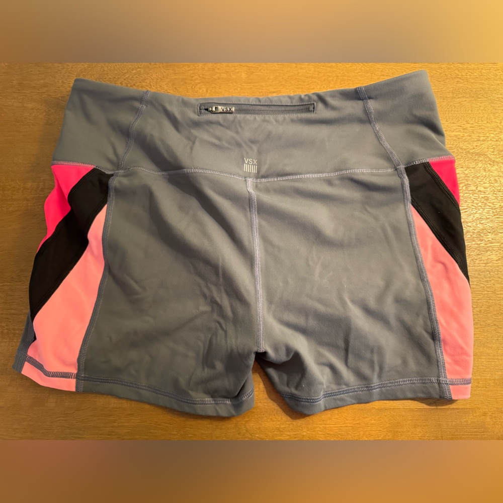 Victoria's Secret Grey Athletic Shorts with Pink & Black Panels